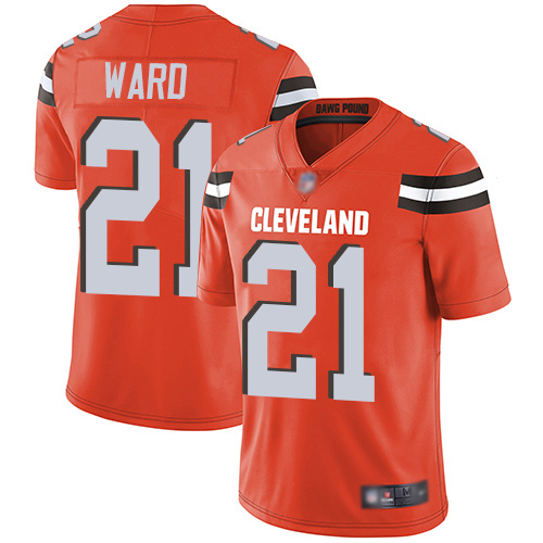 Cleveland Browns Denzel Ward Men Orange Limited Jersey #21 NFL Football Alternate Vapor Untouchable->cleveland browns->NFL Jersey